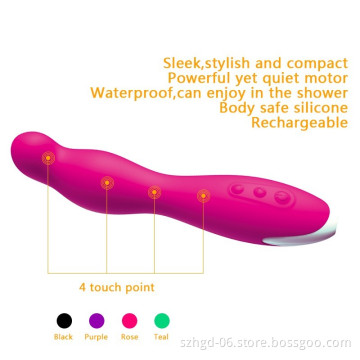 Rechargeable silicone sex toy 4 touch point powerful vibrating female vagina sex machine